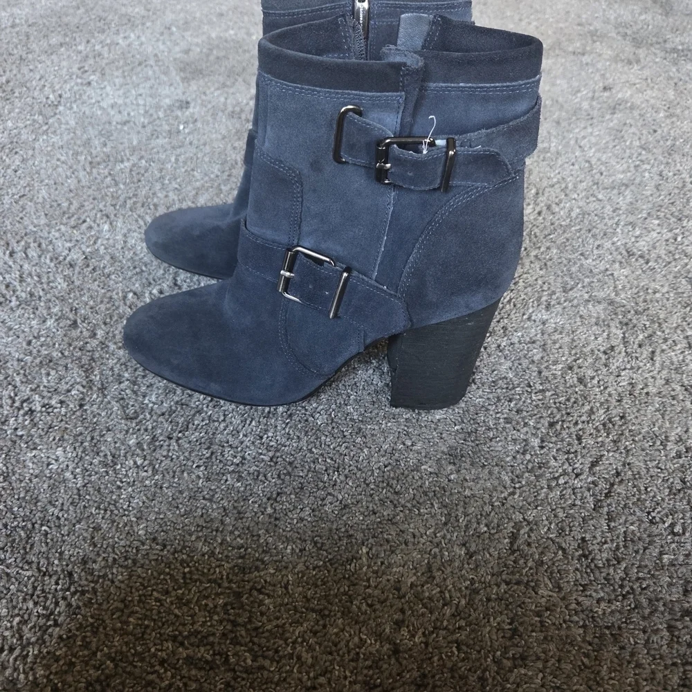 Vince Camuto Blue Ankle Booties with Double Buckles